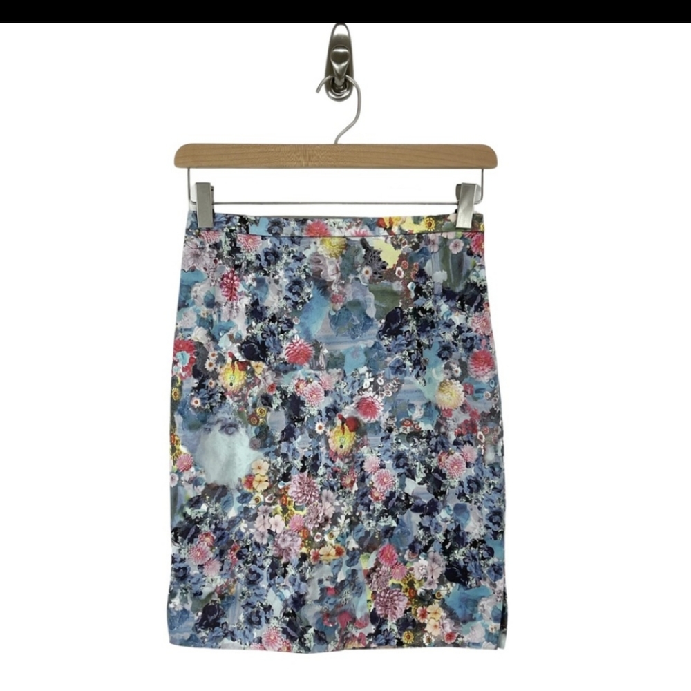 H&M- Watercolor Floral Skirt Size 4